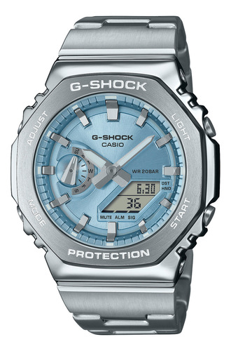 Relógio G-shock GM-2110D-2ACR com pulseira cinza