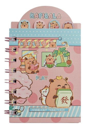 Libreta Capibara 15 X 9 Cms Separadores Kawaii Mini
