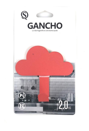 Gancho De Hierro Autoadhesivo Diseño Nube Soporta 2kg 