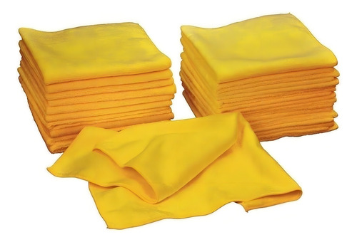 36 Piezas De Toallas, Paños De Microfibra Absorbentes 40.6cm Color Amarillo