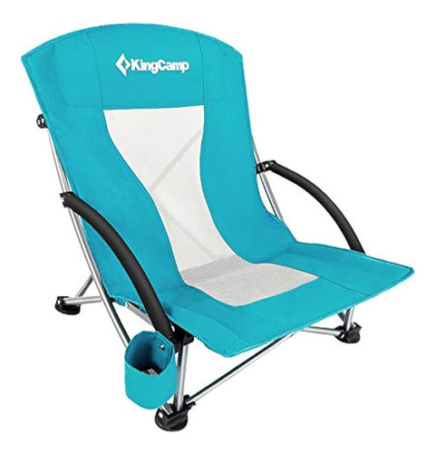 Silla De Playa De Asiento Bajo Kingcamp, Silla Plegable Para