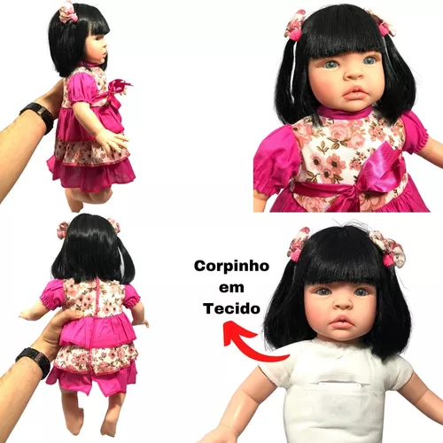 Boneca Reborn Baby Kiss Estilo Bebê Reborn Realista SID-NYL