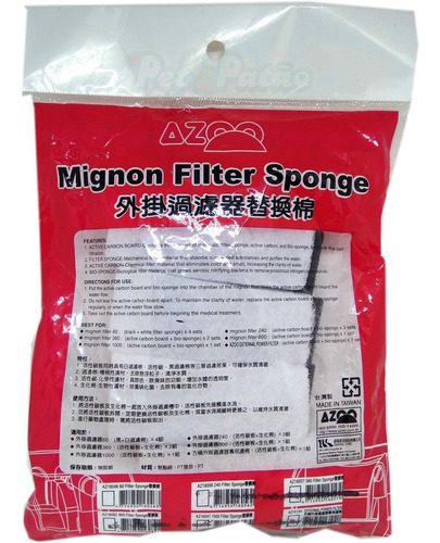 Azoo Refil Mignon Filtro Modelo 60 - Embalagem Com 4 Refis