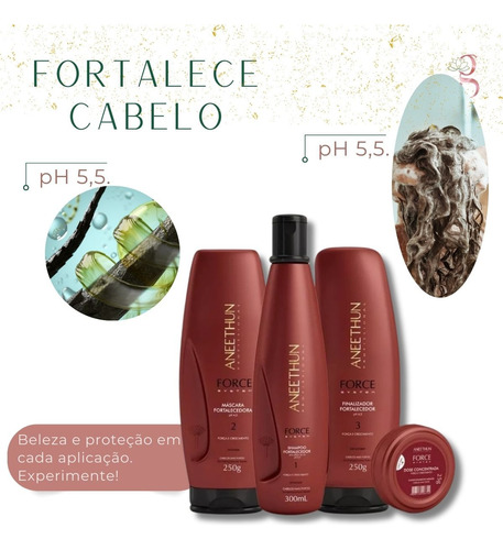 Kit Aneethun Shampoo+finalizador+máscara+dose Force System