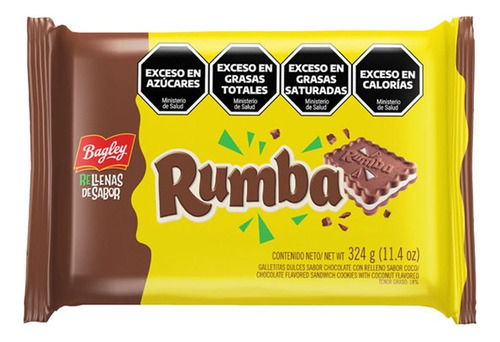 Arcor Rumba Galletitas Sabor Chocolate Rellenas Tripack Chico