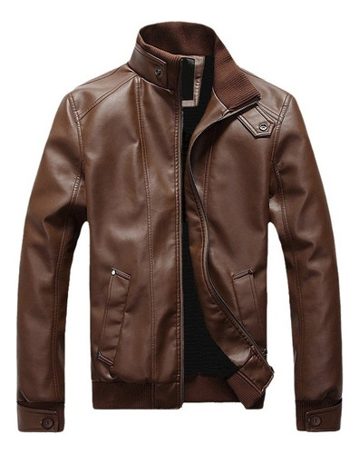 Chaqueta De Cuero For Hombre De Estilo Biker Slim Fit