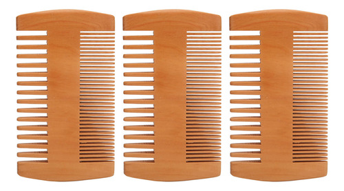Peine Para Barba De Madera De Doble Cara, Kit De 3 Piezas, D
