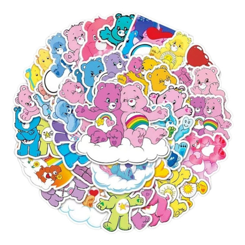 Pack De 50 Stikers De Ositos Cariñositos Regalo Retro Kawaii