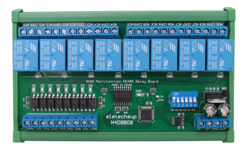 Placa De Relé Rs485 De 24 V Y 8 Canales Modbus Rtu Uart Con