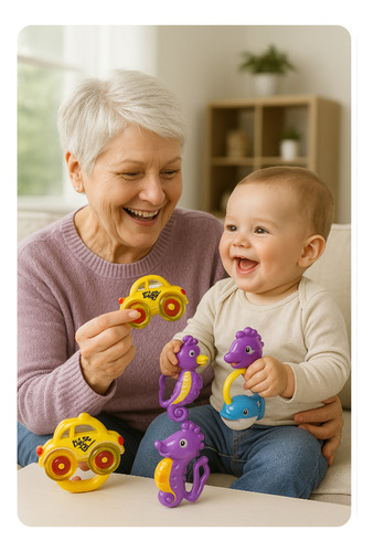 Set Sonajeros Bebé Didácticos 6 Piezas Estimulación +3m Varios