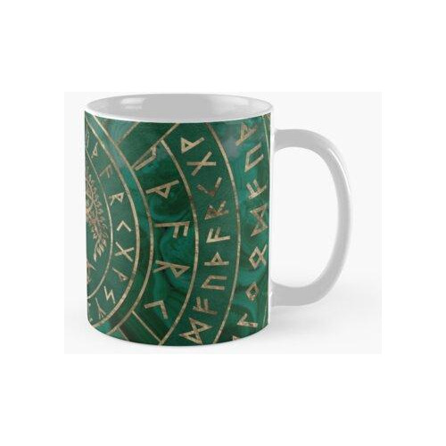 Taza Árbol De La Vida -yggdrasil Y Futhark - Malaquita Calid