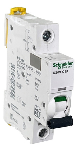 Disjuntor Monopolar 6a Curva C Ic60n A9f74106 Schneider