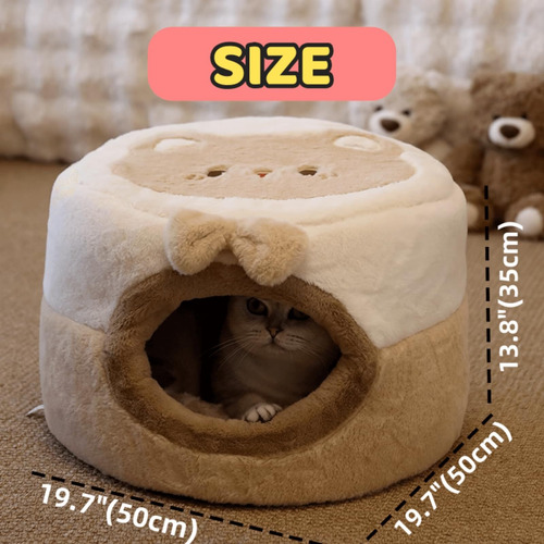 Bonita Cueva Para Gatos 2 En 1, Cálida Alfombra Para Gatos