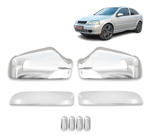 Kit Cromado Aplique Retrovisor Tampa Pneu Astra 2001 2002