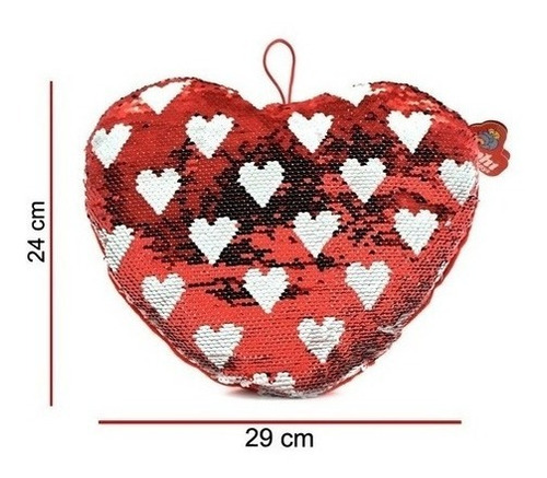 Peluche Corazon Con Lentejuelas Reversibles 24x29 Cm Phi Phi