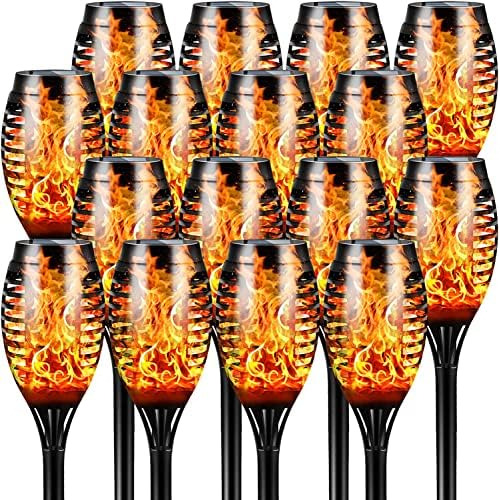 Solar Outdoor Lights, 16 Packs 12led Solar Tiki Torches...