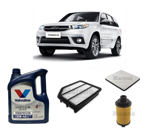 Kit 3 Filtros Chery Tiggo 1.6 2016 Y Valvoline 10w40 X5