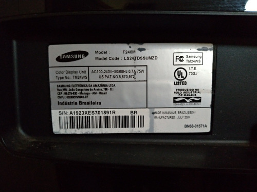 Tv Monitor Sansung 24 Polegadas - Tela Com Defeito
