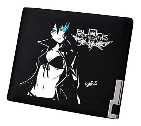 Cdeny Negro Rock Shooter Slim Hombre Billetera Anime Xyj7d