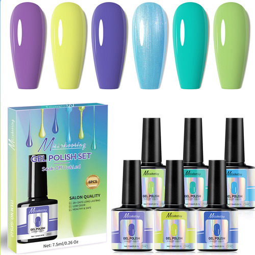 Gama De 6 Geles Esmalte Uv Semi Permanente Manicure Colores Color 10