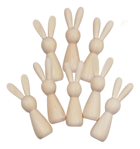 8x Pegado De Madera Muñecas De Muñecas Animales Diy