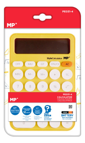 Paquete De Ahorro De Calculadora Style Amarilla 1ud  Mp