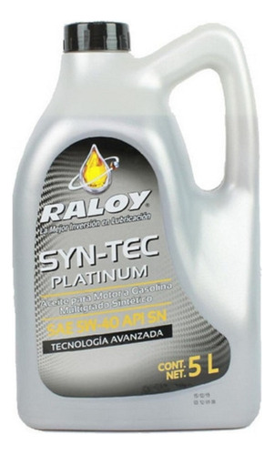 Aceite Raloy Sintetico A Gasolina Sae 5w40 Platinum Garrafa 