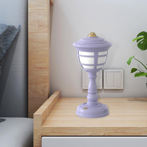 Mini Lámpara De Mesa Retro Lámpara De Noche Led Violeta