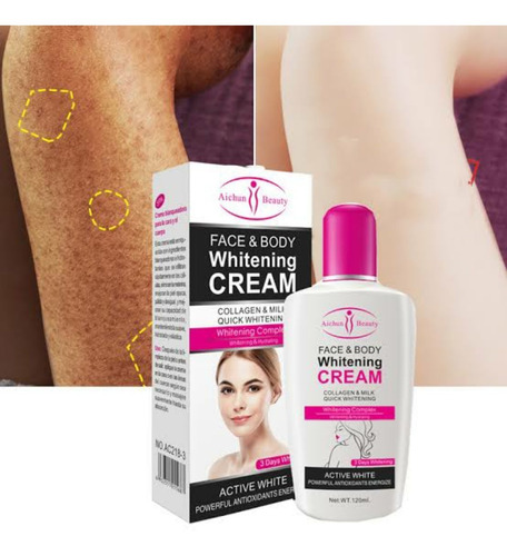 Crema Aclarante Aichun Beauty Rostro Y Cuerpo Colageno Leche