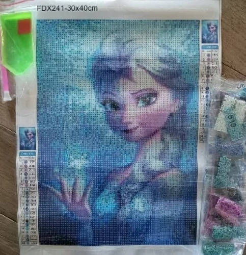 Pintura Com Diamantes - Diy 5d Strass- Frozen 3-30x40 Cm