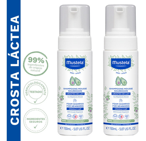 Mustela Shampoo Especial Espuma Recém Nascido 150ml - 02un