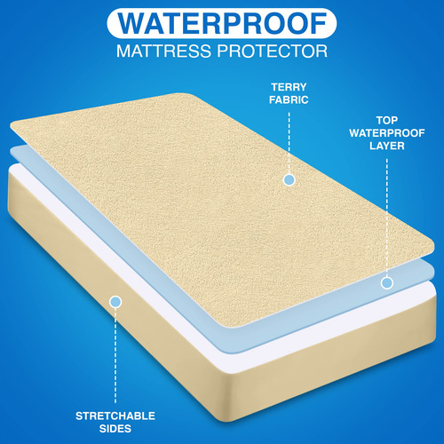 Utopia Bedding Protector De Colchon Imper King Beige Beige Lisa King