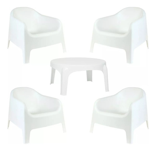 Set 4 Sillones Skarpo + Mesa Puket - Exterior - Jardin