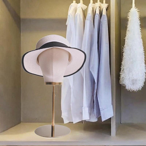 Soporte Para Peluca, Cabeza De Maniquí, Terciopelo Beige