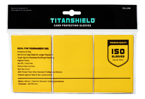 Titanshield (150 Fundas, Amarillo) Compatible Con Juegos De 