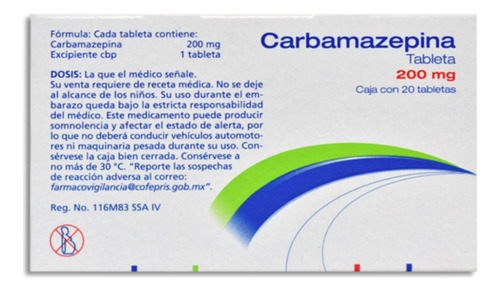 Carbamazepina 200 Mg Caja 20 Tabletas Psicofarma Laboratorio