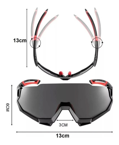 Imagem 3 de 5 de Óculos Rockbros Polarizado Uv400 5 Lentes Bike Mtb Speed
