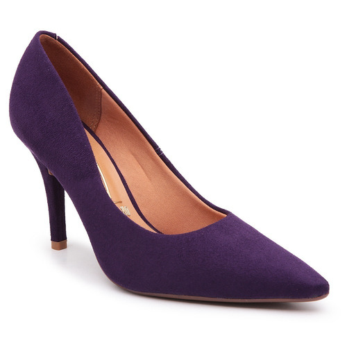 Sapato Scarpin Vizzano Roxo Violeta Bico Fino Salto Alto | Mercado Livre