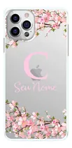 Comprar Capinha Flor De Cerejeira Flores Rosas Com Letra E Nome Capa