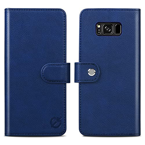 Funda Cartera Para Samsung Galaxy S8 Plus Azul 6.2 Pulgada P