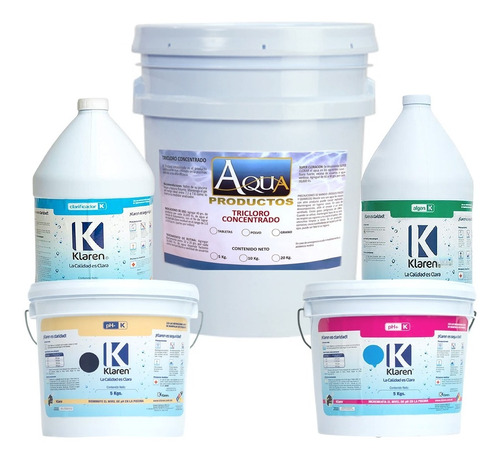 Kit Mantenimiento Para Alberca Algen, Clari, Ph + Y -, Grano