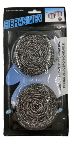 96 Fibra Mex Espiral Acero Inoxidable Lava Trastes Multiusos
