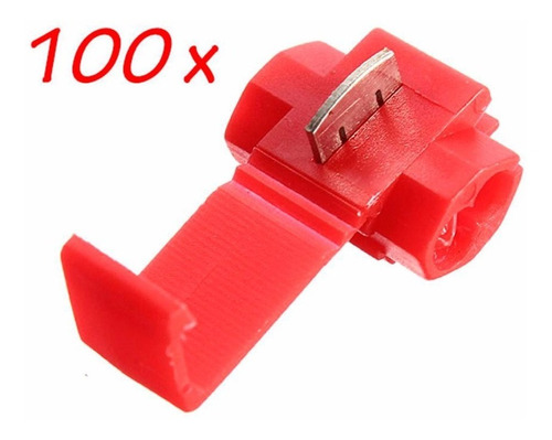 Imagem 1 de 3 de 100pçs Conector Derivação Emenda Fios Vermelho 0,5 A 1,5mm