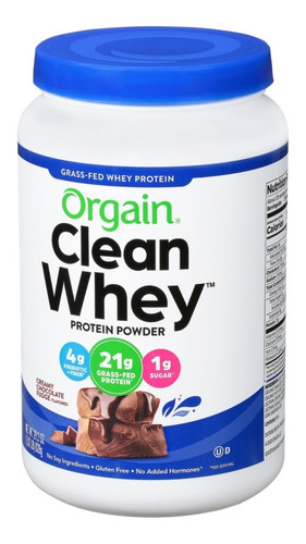 Orgain Clean Whey Protein Grass Fed Proteína 828g Sfn