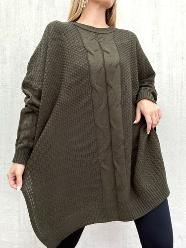 Sweater Tramado Maxi Oversize Mujer Talle Especial Grande