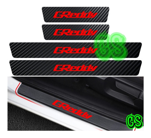 Sticker Adhesivo Cubre Zocalo Greddy Fibra Carbono Protector