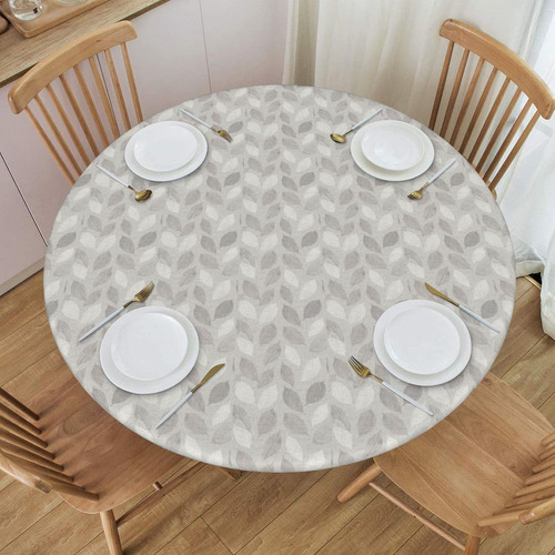 Mantel Redondo Impermeable Con Borde Elástico Para Mesa