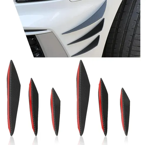 Kit De Labios Para Parachoques Delantero De Coche - 4 Piezas, Negro Y Rojo, Material PP, Universal