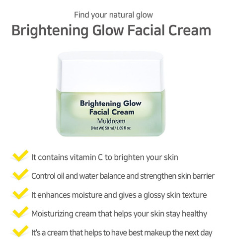 Muldream Crema Facial Brightening Glow 1.69 Fl Oz