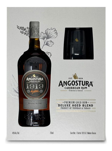 Ron Angostura Rum  1919  700ml + 2 Vasos Angostura De Regalo